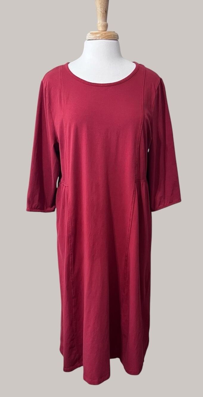 Appleseeds Red Midi Dress PXL Modest Style Classic Look Elevated Basics Modest